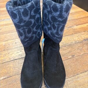 Stylish Black Coach suede boots
